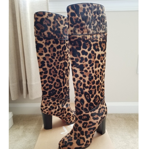 NWT Louboutin Pony Leopard Boots, 38.5 - Picture 4 of 8